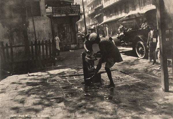Man Washing his Foot - Bombay (Mumbai) India 1920's